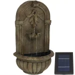 Sunnydaze Decor Florence Resin Florentine Stone Finish Solar Outdoor Wall Fountain thumbnail 1