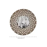 LITTON LANE 9 in. Round Carved Wood Picture Frame with Chevron Pattern, White and Natural thumbnail 4