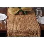 LR Home 80 in. x 16 in. Natural Jute Classic Braided Table Runner thumbnail 3