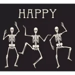 My Door Decor 7 ft. x 8 ft. Happy Halloween Skeleton Garage Door Mural Decor, Outdoor Vinyl thumbnail 3