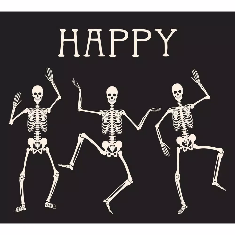 My Door Decor 7 ft. x 8 ft. Happy Halloween Skeleton Garage Door Mural Decor, Outdoor Vinyl