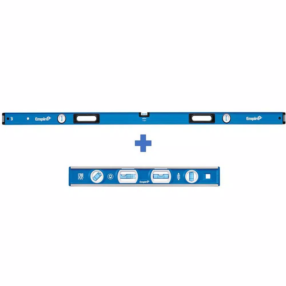 Empire e75 Series True Blue 72 in. Box Level and 12 in. Magnetic Tool Box Level Set