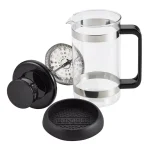 BonJour Coffee & Tea Riviera 8-Cup French Press with Coaster and Scoop, Black thumbnail 2