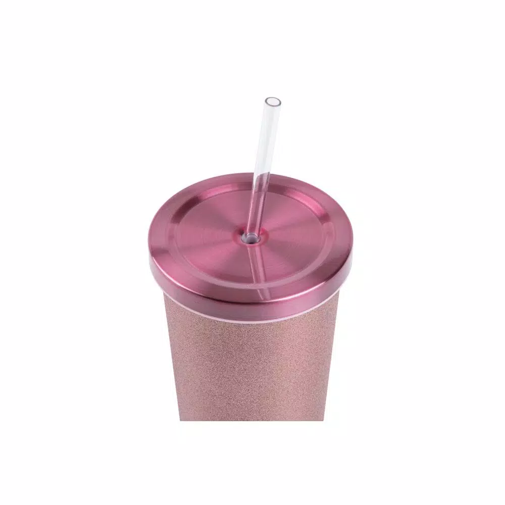 Manna Glitter 24 oz. Stainless Steel Vacuum Insulated Chilly Tumbler - Blush Pink