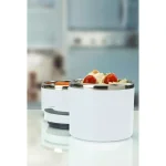 Kitchen Details White 2-Tier Round Twist Stainless Steel Insulated Lunch Box thumbnail 6
