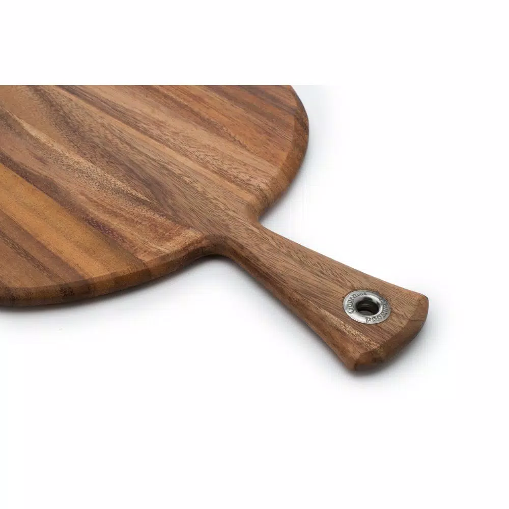 Ironwood Handcrafted Acacia Wood Round Cheese Board and Serving Paddle, 16-inch