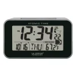 La Crosse Technology Atomic Digital Alarm Clock with Moon Phase & Temperature Display, Silver thumbnail 5