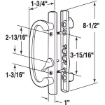 Prime-Line Satin Nickel Diecast Sliding Patio Door Handle Set with Offset Thumb Turn thumbnail 4