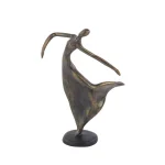 LITTON LANE 12 in. Female Dancer Polystone Sculpture with Distressed Brass Finish thumbnail 2
