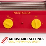 Nostalgia Red 8-Hot Dog Roller and 6-Bun Warmer Countertop Specialty Grill thumbnail 7