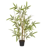 Nearly Natural 28 in. Artificial Bamboo Tree with Black Planter thumbnail 1