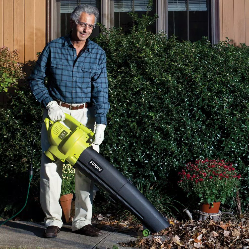 Sun Joe SBJ604E 3-in-1 Electric Leaf Blower, Vacuum, and Shredder - 200 MPH, 450 CFM