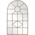 Home Decorators Collection Arched Gold Windowpane Accent Mirror, 24 x 39.3 in. thumbnail 1