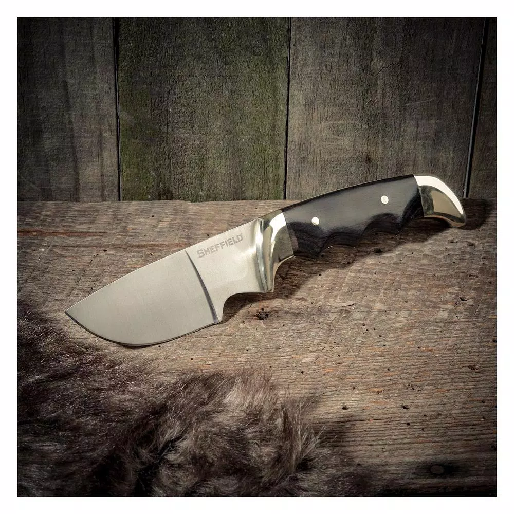 Sheffield Timber Series Big Pakka 4.5 in. Drop Point Fixed Blade Hunting Knife
