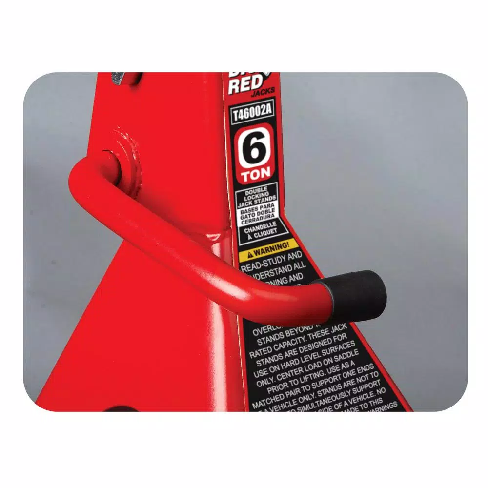 Big Red 6-Ton Double-Lock Steel Jack Stands, 2-Pack