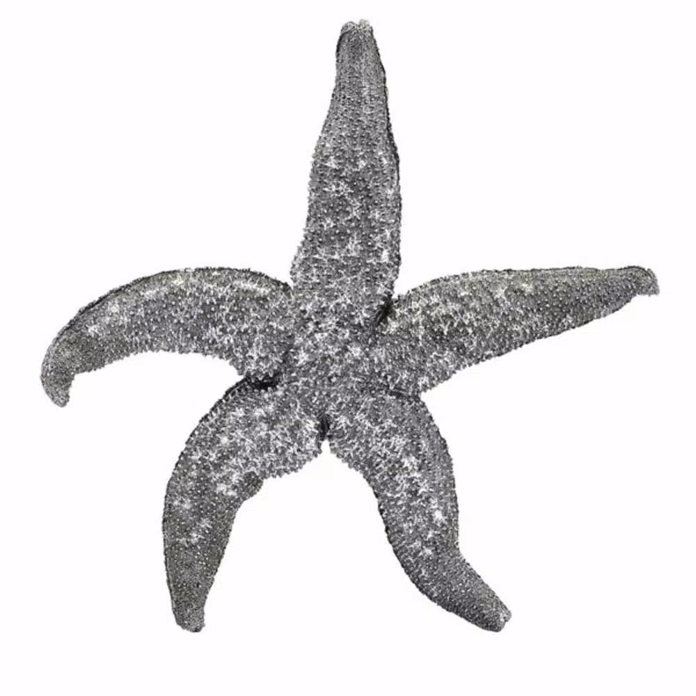 IMAX Magali Silver Starfish Wall Decor Set of 3 - Distressed Gray Polystone Sculptures