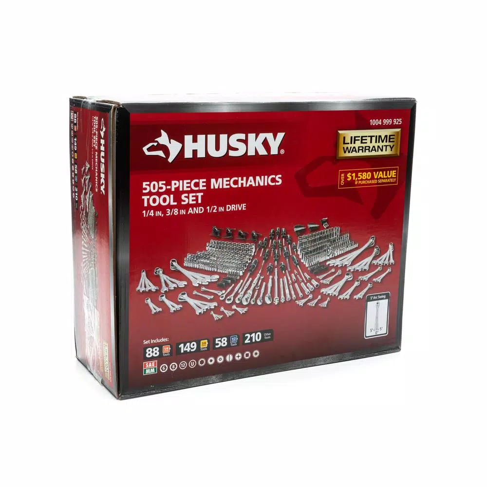 Husky Master Mechanics Tool Set, 505-Piece Chrome Hand Tool Set
