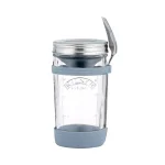 Kilner All In 1 Food To Go Set - 17 oz Wide Mouth Glass Jar with Silicone Garnish Pot & Spork thumbnail 1