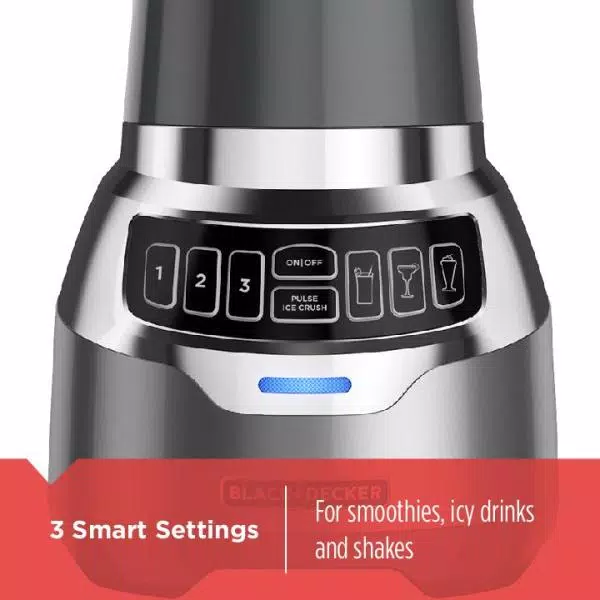 BLACK+DECKER PowerCrush 48 oz. Digital Blender with Quiet Technology, 900W, Silver