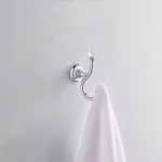 Delta Nora Double Towel and Robe Hook in Chrome and Glass thumbnail 2