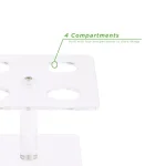 Mind Reader Clear Acrylic 4-Slot Food Display Stand - Square Ice Cream Cone & Sushi Roll Serving Tray thumbnail 3