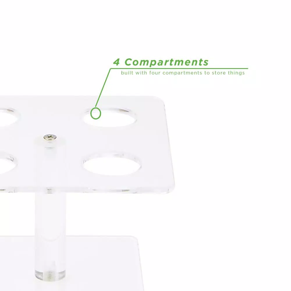 Mind Reader Clear Acrylic 4-Slot Food Display Stand - Square Ice Cream Cone & Sushi Roll Serving Tray