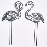 Worth Imports 20 in. Metal Halloween Skeleton Flamingo Yard Decoration (Set of 2) thumbnail 1