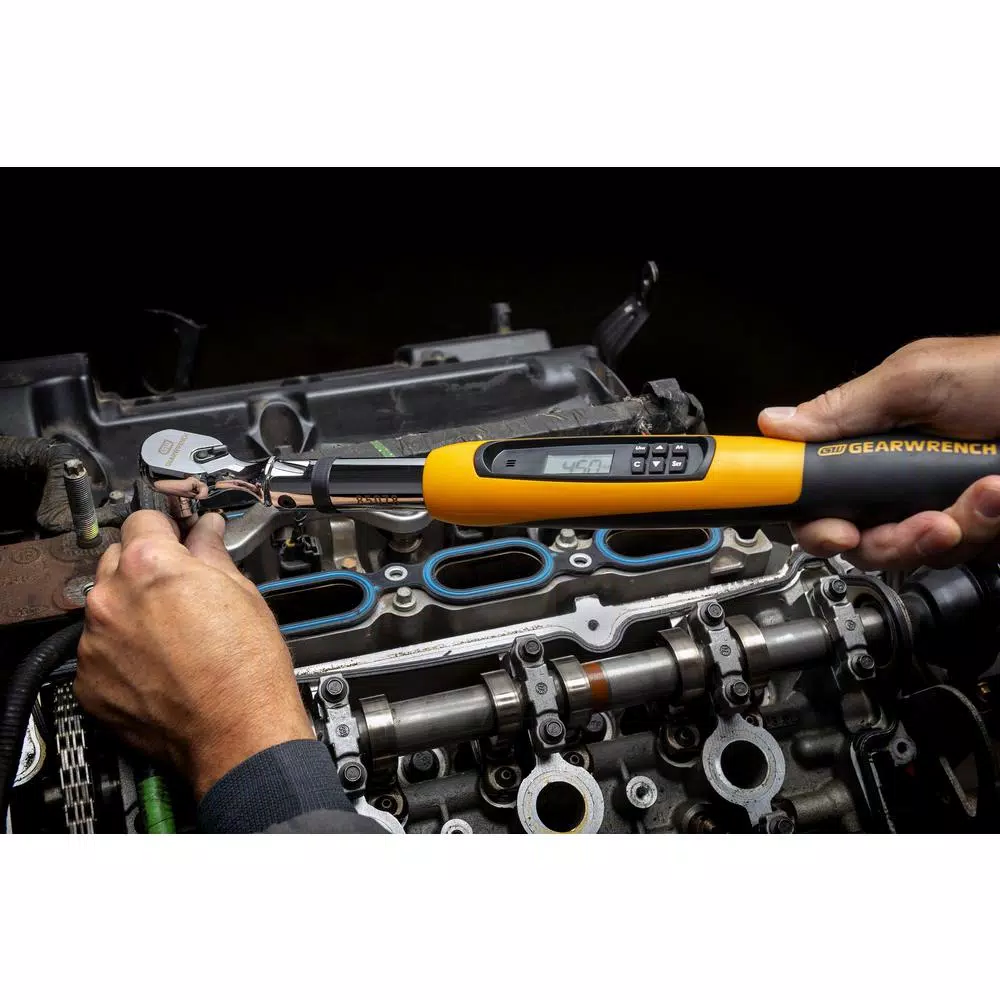 GearWrench 1/2 in. Flex Head Electronic Torque Wrench with Angle, 25-250 ft./lbs.