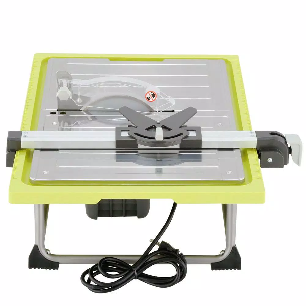 RYOBI 7 in. 4.8 Amp Wet Tile Saw with Stand, Cuts Ceramic, Porcelain, and Stone