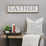 Stratton Home Decor Gather Wooden Wall Decor - Farmhouse Style Handcrafted Sign thumbnail 1