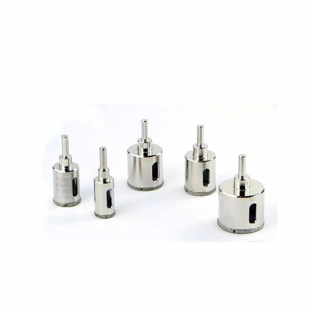 XtremepowerUS 5-Piece Diamond Dust Hole Saw Set for Glass, Tile, and Marble