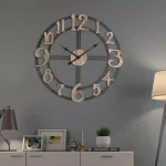 Utopia Alley 28" Oversized Roman Numeral Wall Clock - Rustic Multi-Tone Wood & Metal thumbnail 3