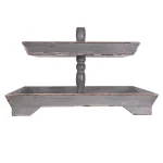 3R Studios Bungalow Lane Grey 3-Tier Decorative Tray with Distressed Wood & Metal Construction thumbnail 7