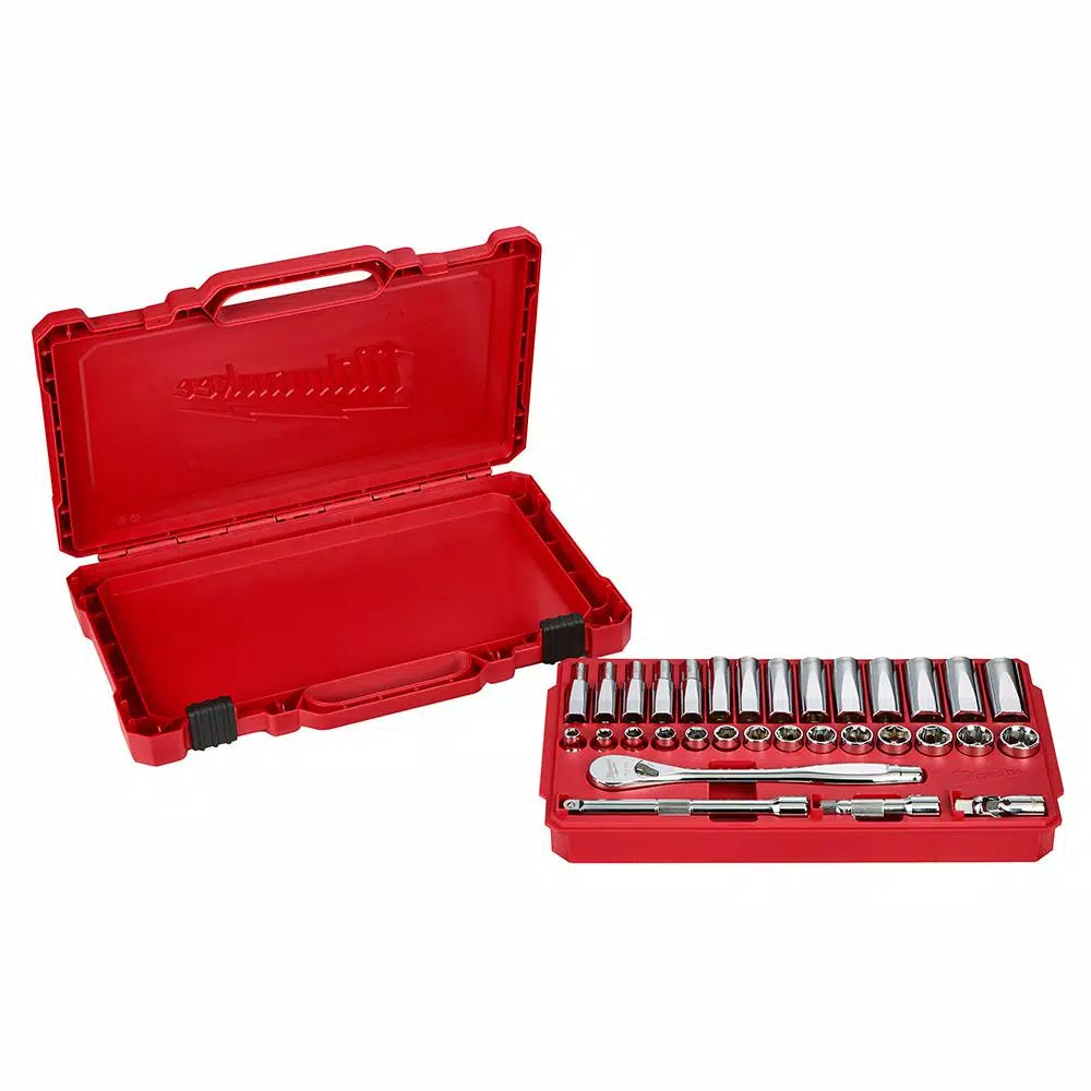 Milwaukee 3/8 in. Drive Metric 32-Piece Ratchet and Socket Set