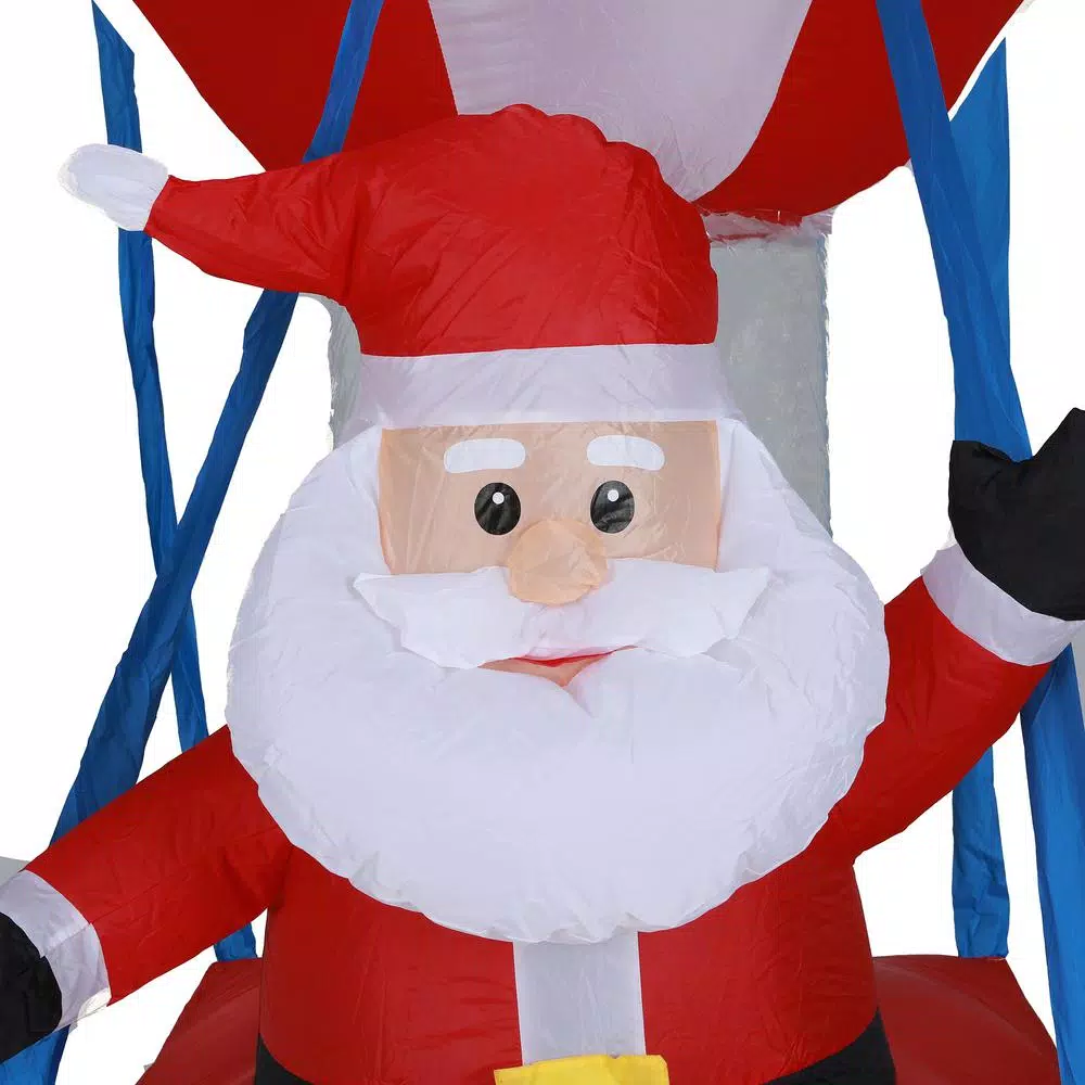 Luxen Home 9 ft. Santa in Hot Air Balloon Inflatable with LED Lights
