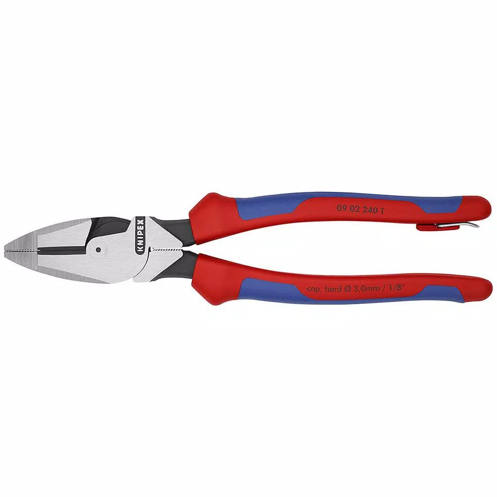 KNIPEX 9.5 in. High Leverage Lineman's Pliers with Dual-Component Comfort Grips and Tether Attachment