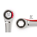 TEKTON 1/2 in. Stubby Ratcheting Combination Wrench, 6-Point Box End thumbnail 3