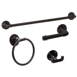 Design House Kimball 4-Piece Bathroom Hardware Accessory Kit, Satin Black thumbnail 1