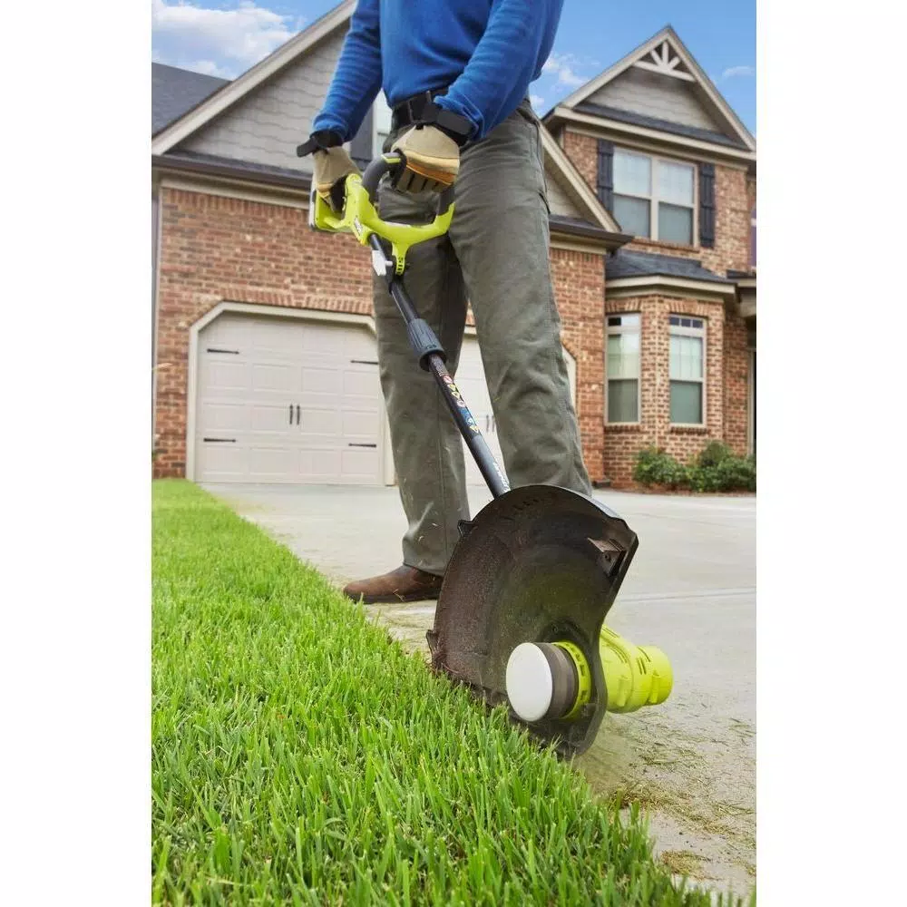 Ryobi ONE+ 18V Lithium-Ion Cordless String Trimmer and Edger with 4.0 Ah Battery and Charger, Refurbished