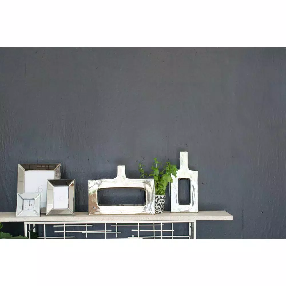 A & B Home Keyhole Silver Crystal Table Vase - Modern Square Design