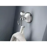 Delta Alexandria Double Towel Hook - Chrome and White thumbnail 2