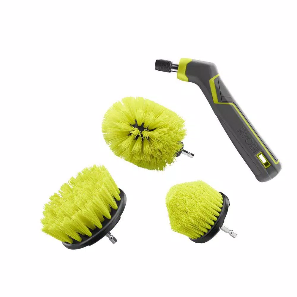 RYOBI 4-Piece Multi-Purpose Cleaning Accessory Kit with Hex Shank Brushes