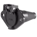 CURT 6-Way Round Vehicle-Side Connector Socket, Black Plastic thumbnail 1
