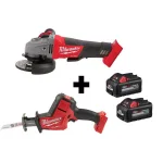 Milwaukee M18 FUEL 5 in. Cordless Grinder & Hackzall Combo Kit w/ Two 6.0 Ah Batteries thumbnail 1