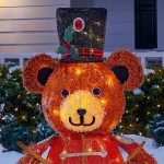 Home Accents Holiday Yuletide Lane 36-in LED Teddy Bear Holiday Yard Decoration with Warm White Lights thumbnail 4