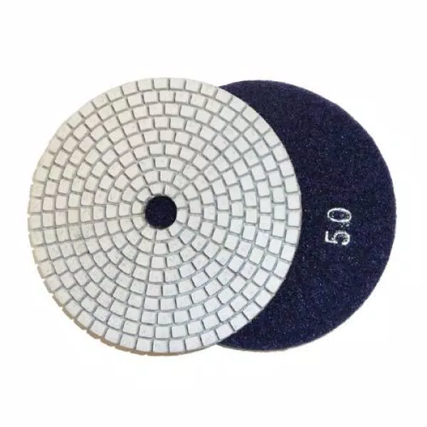Toolocity JHX 5 in. Dry/Wet Diamond Polishing Pad Set with Semi-Rigid Back Holder for Concrete and Granite