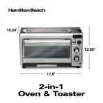 Hamilton Beach 2-in-1 1450W Toaster Oven and 4-Slice Toaster, Silver thumbnail 2