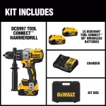 DEWALT 20V MAX XR Brushless 1/2 in. Hammer Drill Driver Kit with Tool Connect, (2) 5.0 Ah Batteries & Charger thumbnail 2