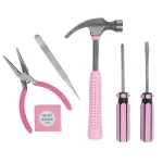 Stalwart 9-Piece Pink Household Hand Tool Set with Carrying Case thumbnail 2
