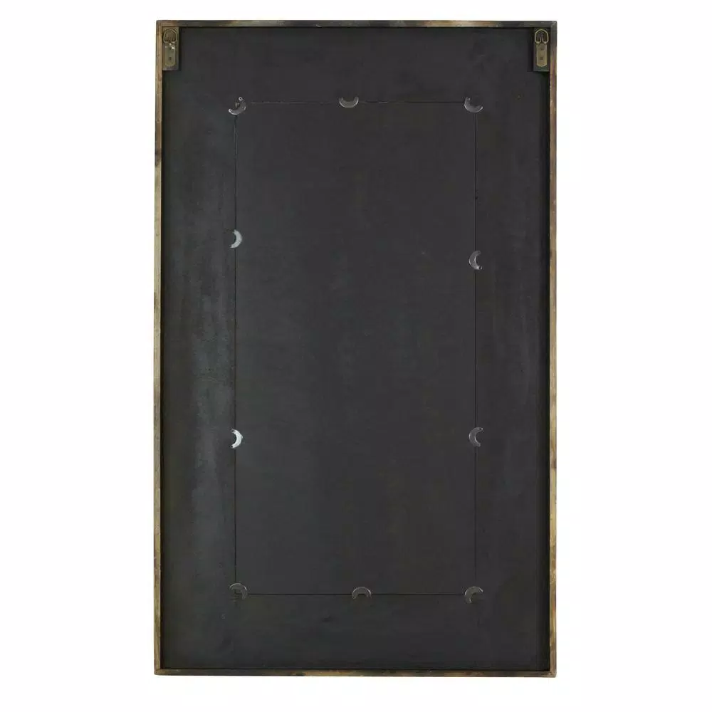 Aspire Home Accents Brogan Large Rectangle Multi-Colored Reclaimed Wood Accent Mirror with Hooks